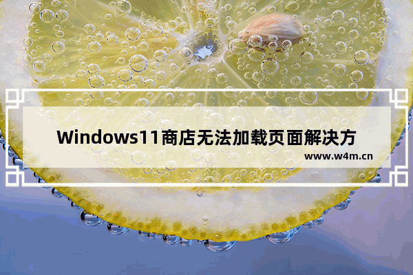 Windows11商店无法加载页面解决方法