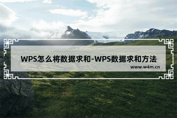 WPS怎么将数据求和-WPS数据求和方法