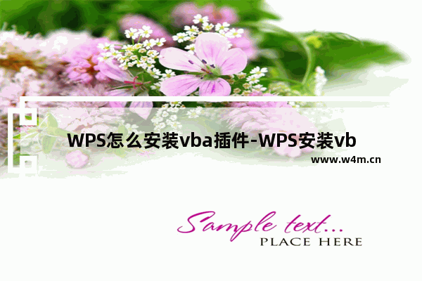 WPS怎么安装vba插件-WPS安装vba插件的方法