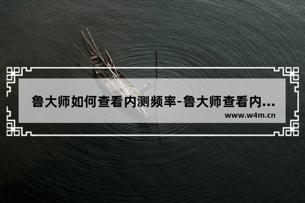 鲁大师如何查看内测频率-鲁大师查看内测频率的方法