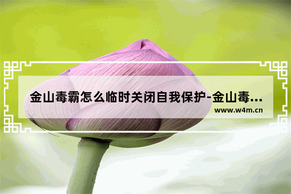 金山毒霸怎么临时关闭自我保护-金山毒霸临时关闭自我保护的方法