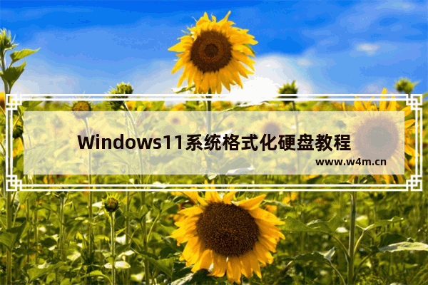 Windows11系统格式化硬盘教程