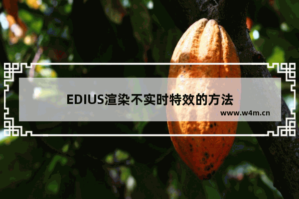 EDIUS渲染不实时特效的方法