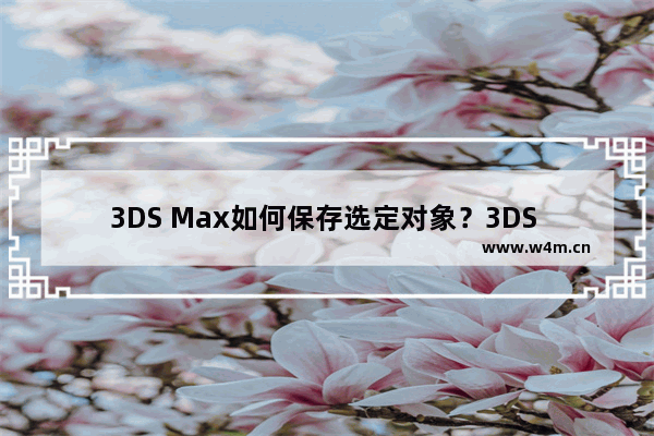 3DS Max如何保存选定对象？3DS Max保存选定对象的技巧