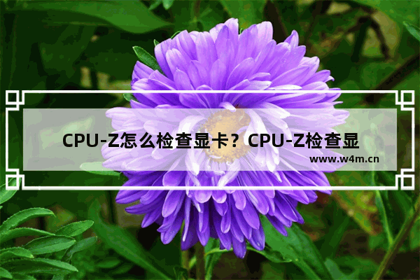 CPU-Z怎么检查显卡？CPU-Z检查显卡的方法