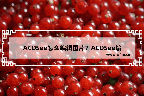 ACDSee怎么编辑图片？ACDSee编辑图片的方法