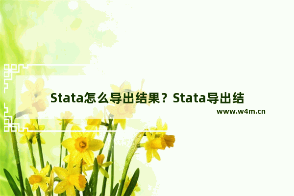 Stata怎么导出结果？Stata导出结果的技巧