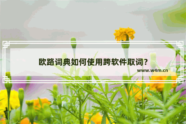 欧路词典如何使用跨软件取词？