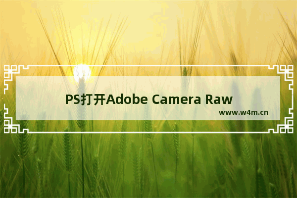 PS打开Adobe Camera Raw进行编辑的方法