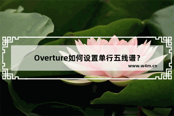 Overture如何设置单行五线谱？