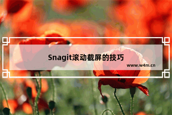 Snagit滚动截屏的技巧