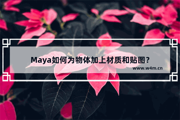 Maya如何为物体加上材质和贴图？