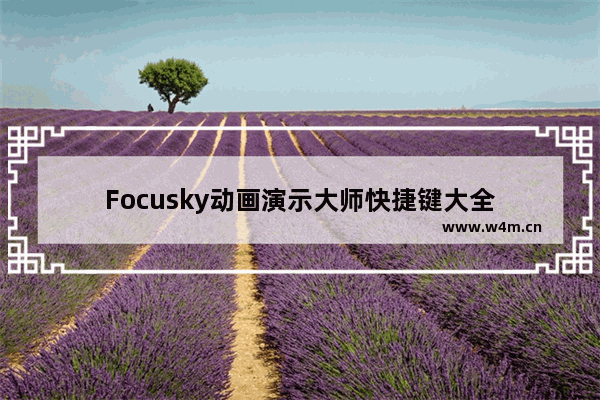 Focusky动画演示大师快捷键大全