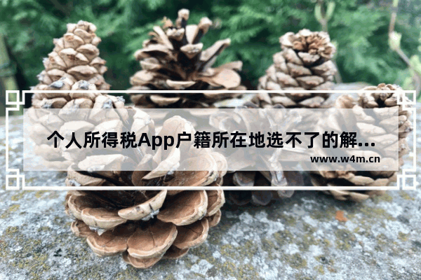 个人所得税App户籍所在地选不了的解决方法