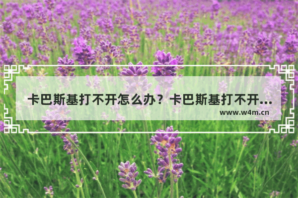 卡巴斯基打不开怎么办？卡巴斯基打不开的解决方法