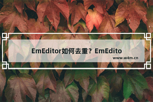 EmEditor如何去重？EmEditor去重的技巧