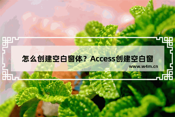 怎么创建空白窗体？Access创建空白窗体的方法