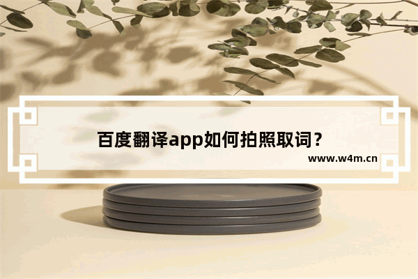 百度翻译app如何拍照取词？