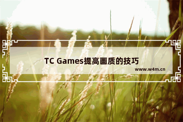 TC Games提高画质的技巧