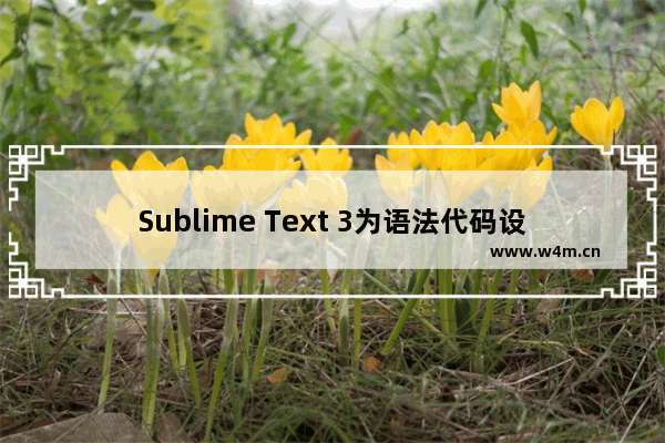 Sublime Text 3为语法代码设置高亮显示的方法