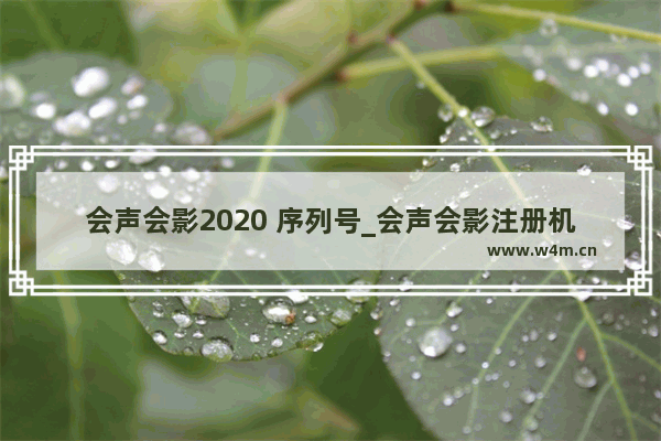 会声会影2020 序列号_会声会影注册机下载