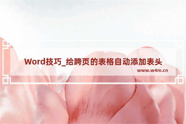 Word技巧_给跨页的表格自动添加表头