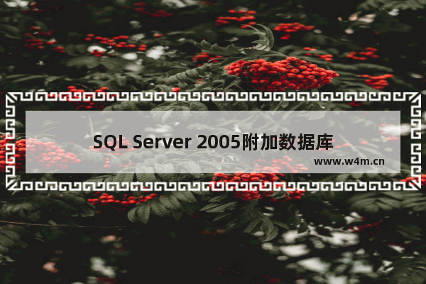 SQL Server 2005附加数据库的方法