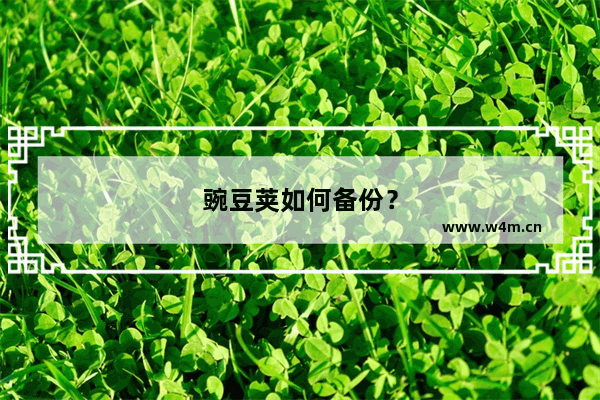 豌豆荚如何备份？