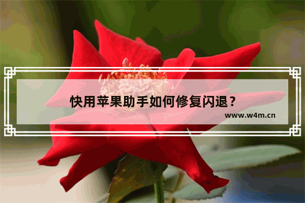 快用苹果助手如何修复闪退？