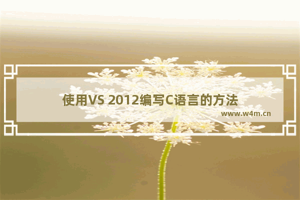 使用VS 2012编写C语言的方法