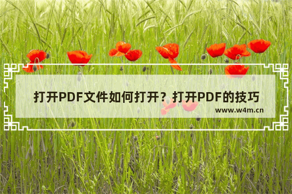 打开PDF文件如何打开？打开PDF的技巧！