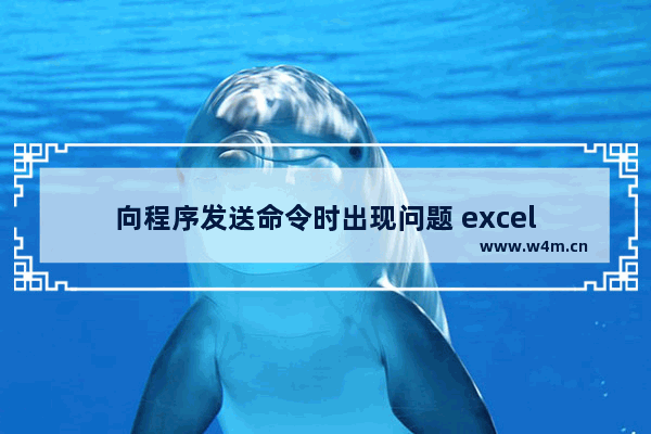 向程序发送命令时出现问题 excel