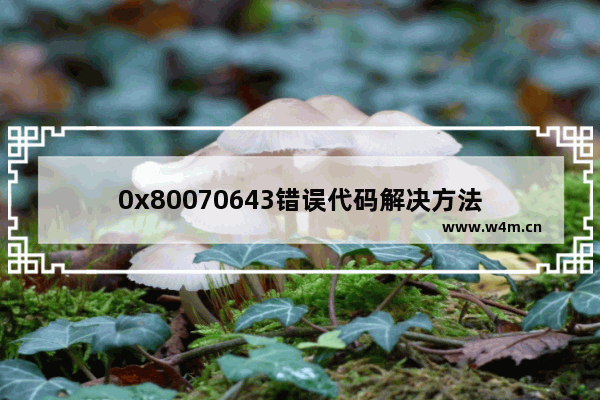 0x80070643错误代码解决方法