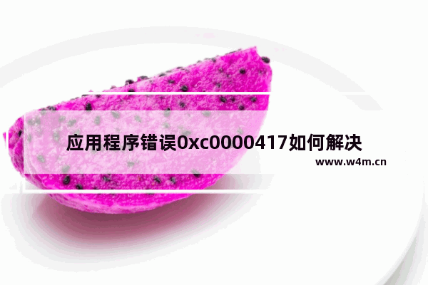 应用程序错误0xc0000417如何解决