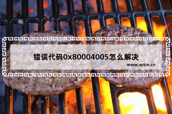 错误代码0x80004005怎么解决