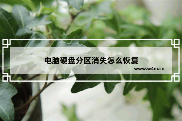 电脑硬盘分区消失怎么恢复