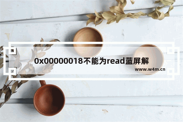 0x00000018不能为read蓝屏解决教程