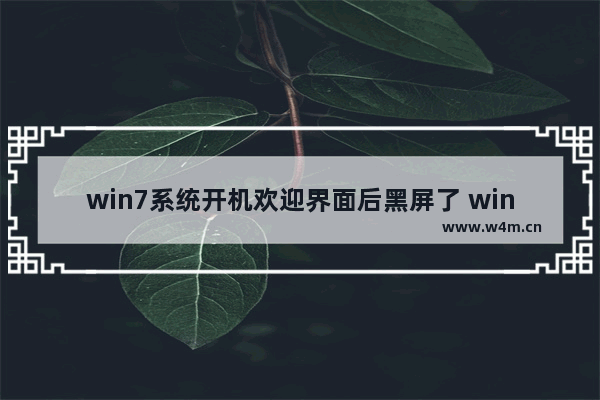 win7系统开机欢迎界面后黑屏了 win7系统开机欢迎界面后黑屏的解决方法