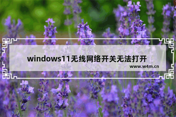 windows11无线网络开关无法打开 windows11无线网络开关打不开解决方法