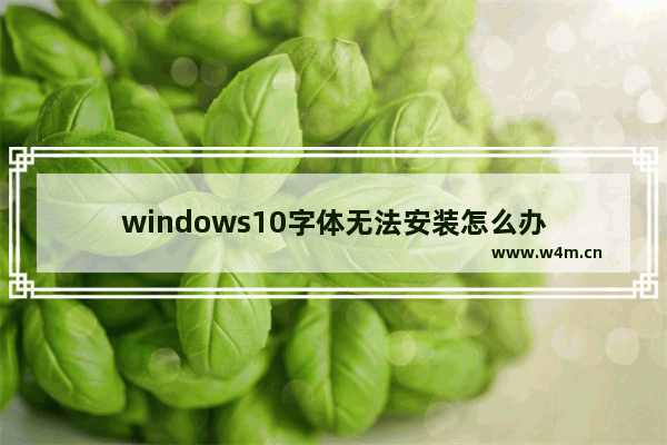 windows10字体无法安装怎么办