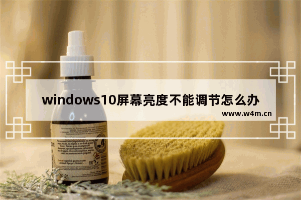 windows10屏幕亮度不能调节怎么办