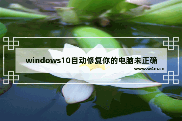 windows10自动修复你的电脑未正确启动怎么办