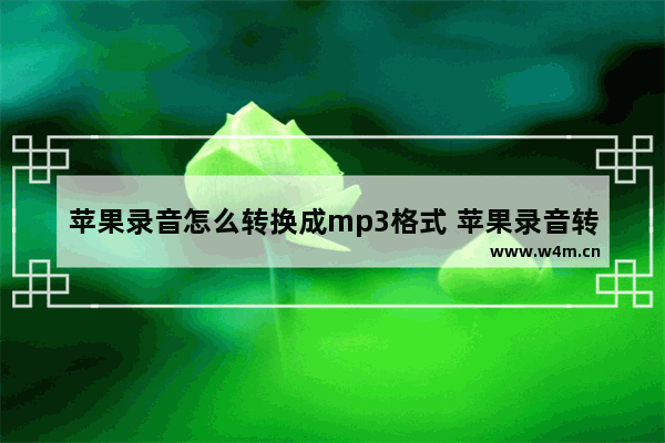 苹果录音怎么转换成mp3格式 苹果录音转成mp3格式的方法