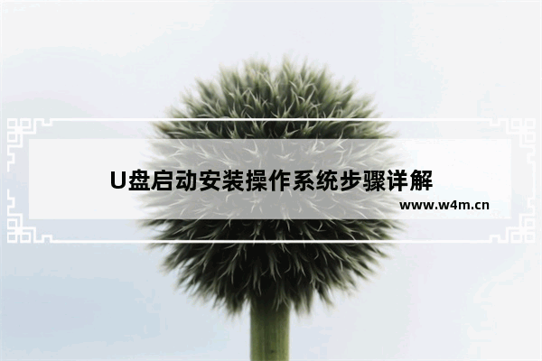 U盘启动安装操作系统步骤详解