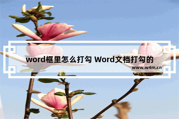 word框里怎么打勾 Word文档打勾的方法