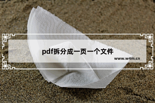 pdf拆分成一页一个文件