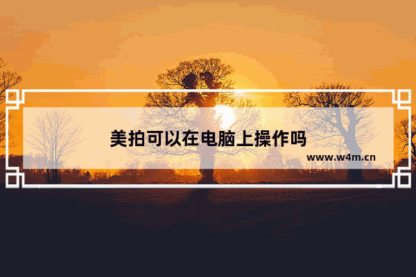 美拍可以在电脑上操作吗