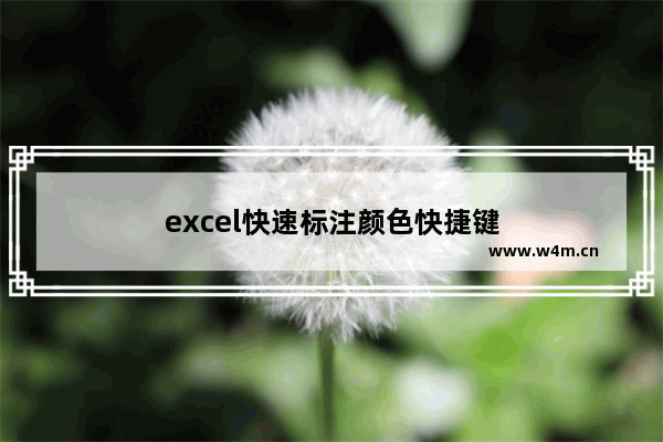 excel快速标注颜色快捷键