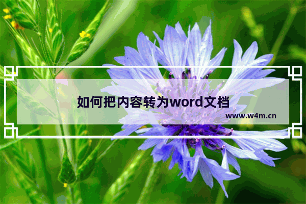 如何把内容转为word文档