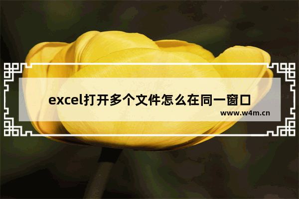 excel打开多个文件怎么在同一窗口